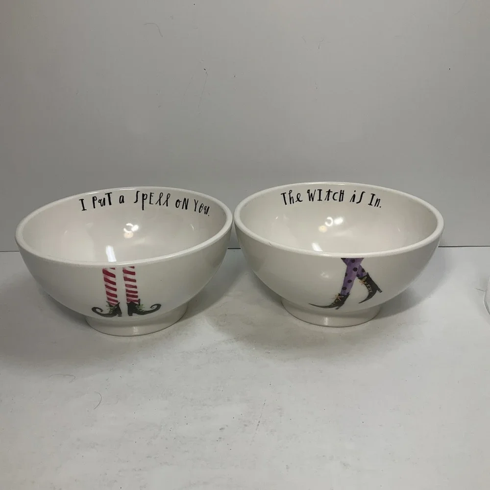 Rae Dunn Artisan Collection By Magenta Witch Legs‎ Cereal, Dessert Bowls X 2